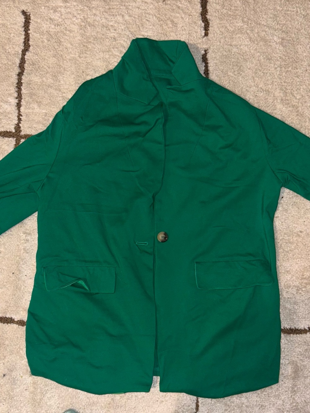 Classic Green Women's Single-Button Blazer